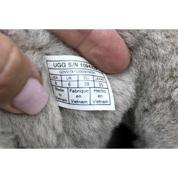UGG Womens 1094329 Selene Bailey Nautical Rope Gray Suede Booties Sz 8 Wool Fur - Picture 9 of 11